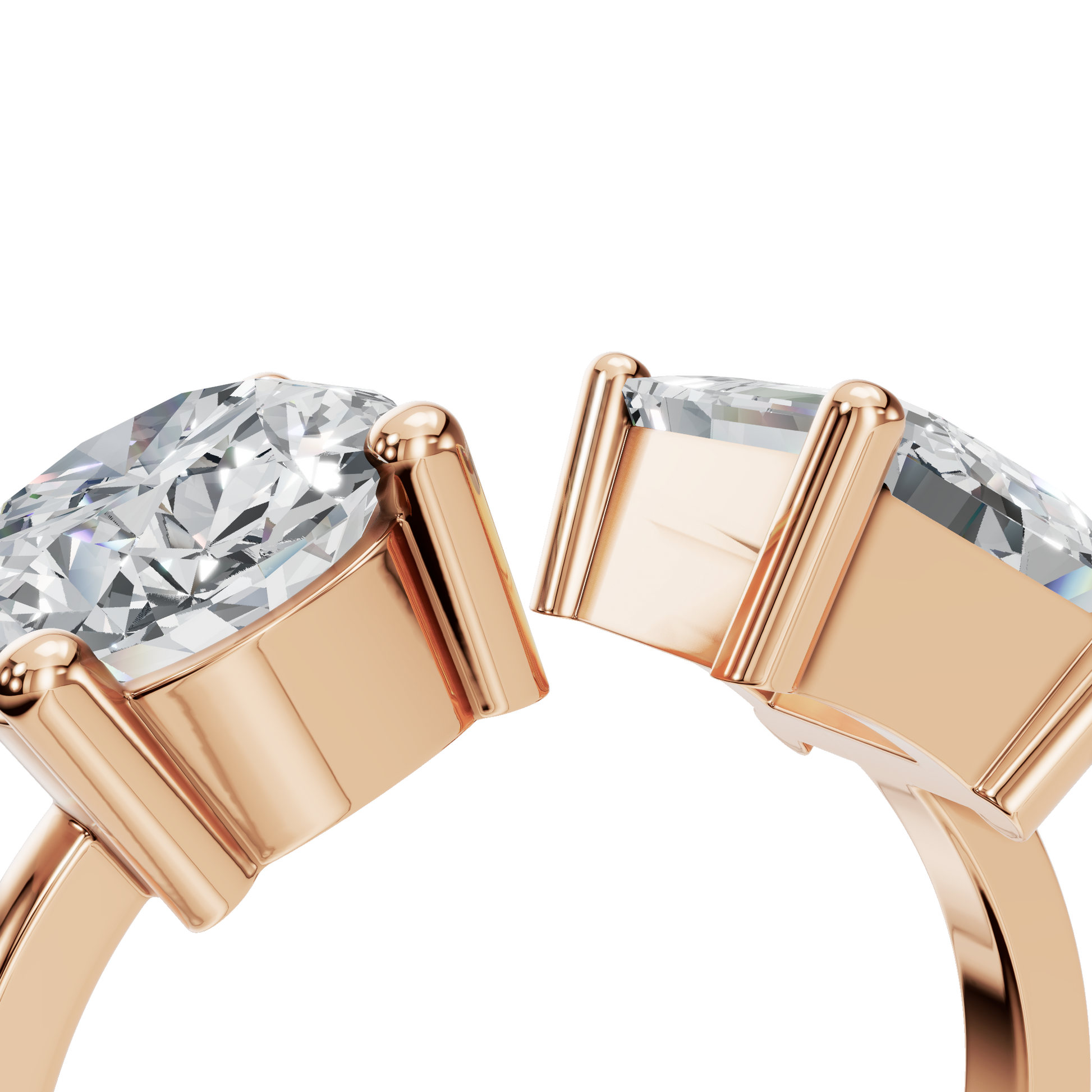 Two Stone Lab Diamond Engagement Ring