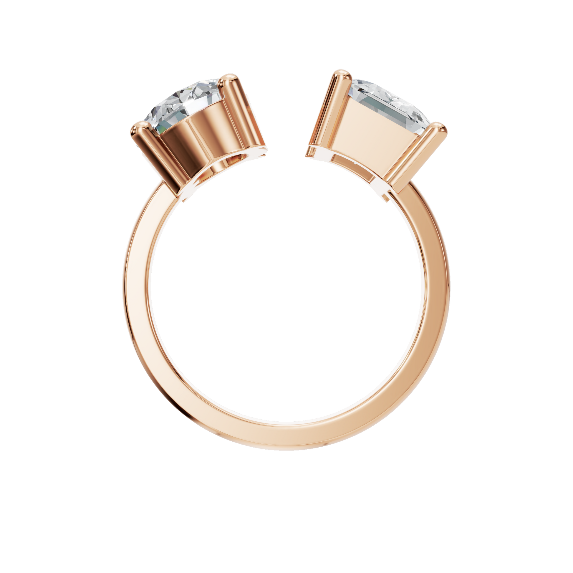 Two Stone Lab Diamond Engagement Ring