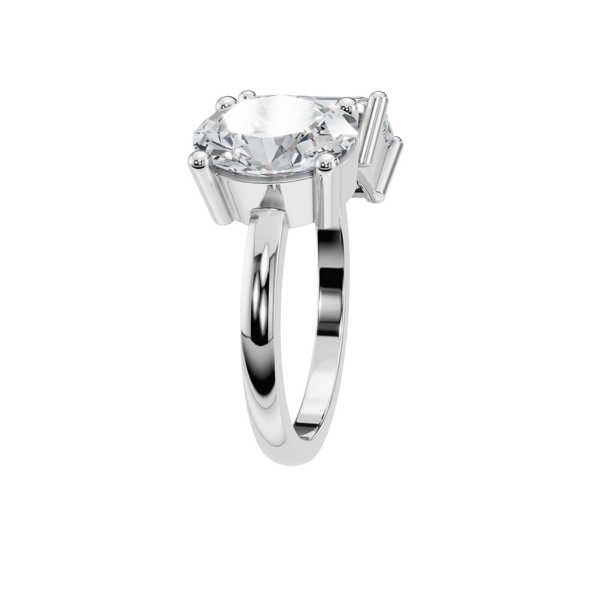 Two Stone Lab Diamond Engagement Ring