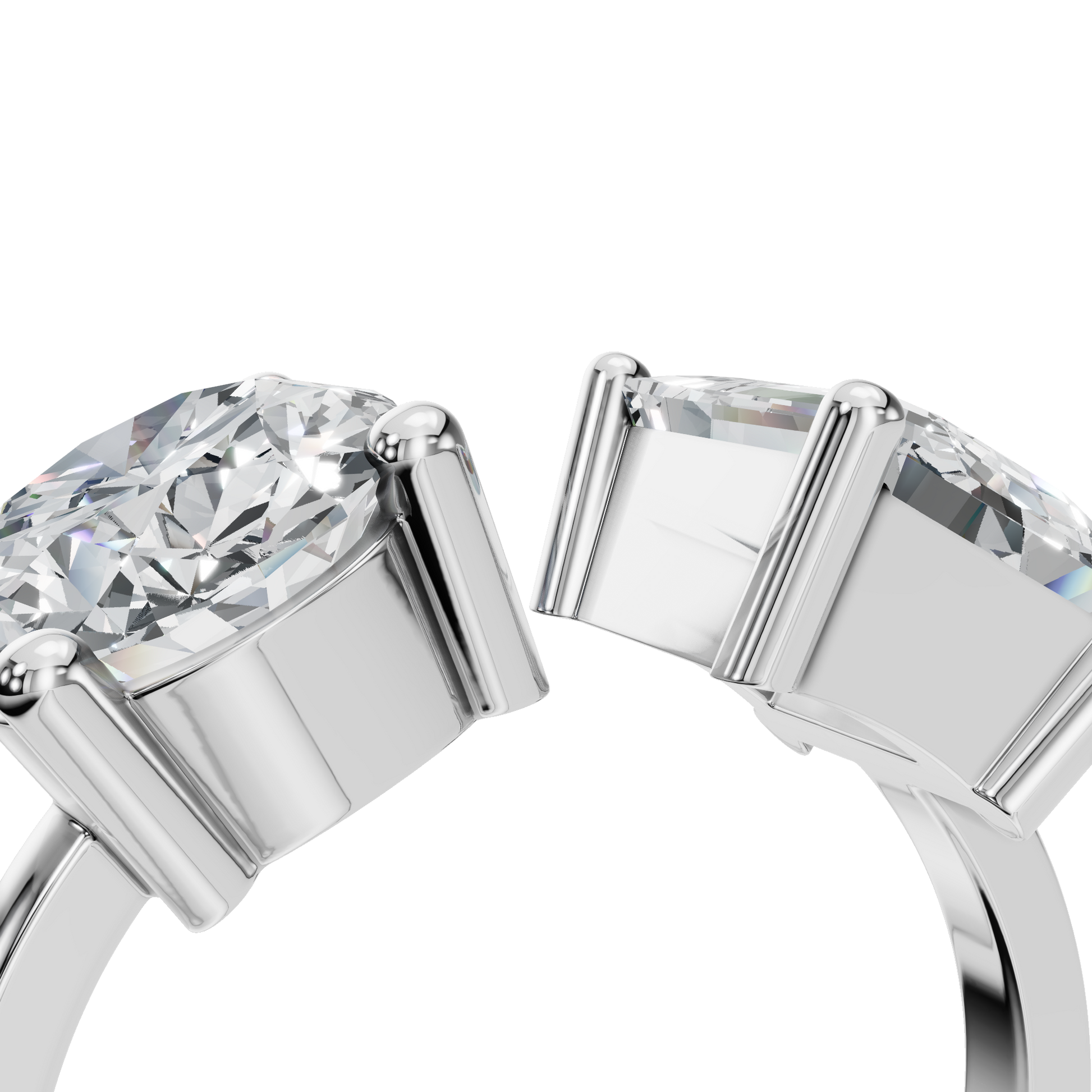 Two Stone Lab Diamond Engagement Ring