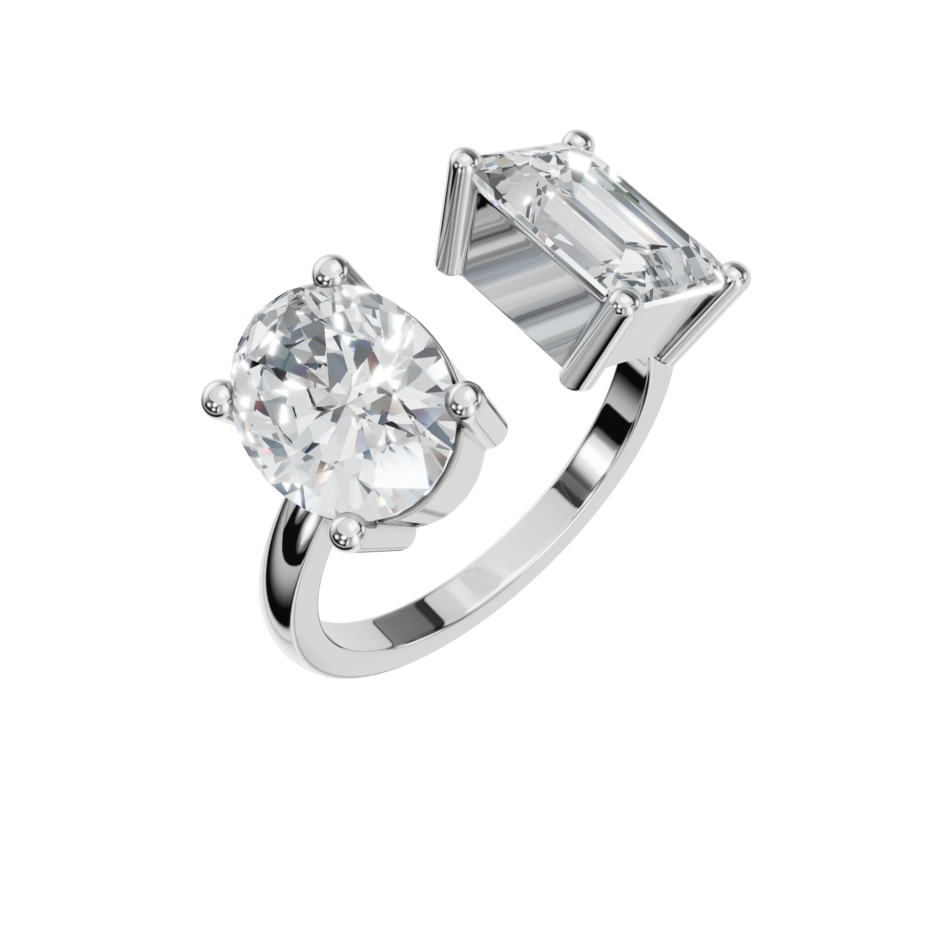 Two Stone Lab Diamond Engagement Ring