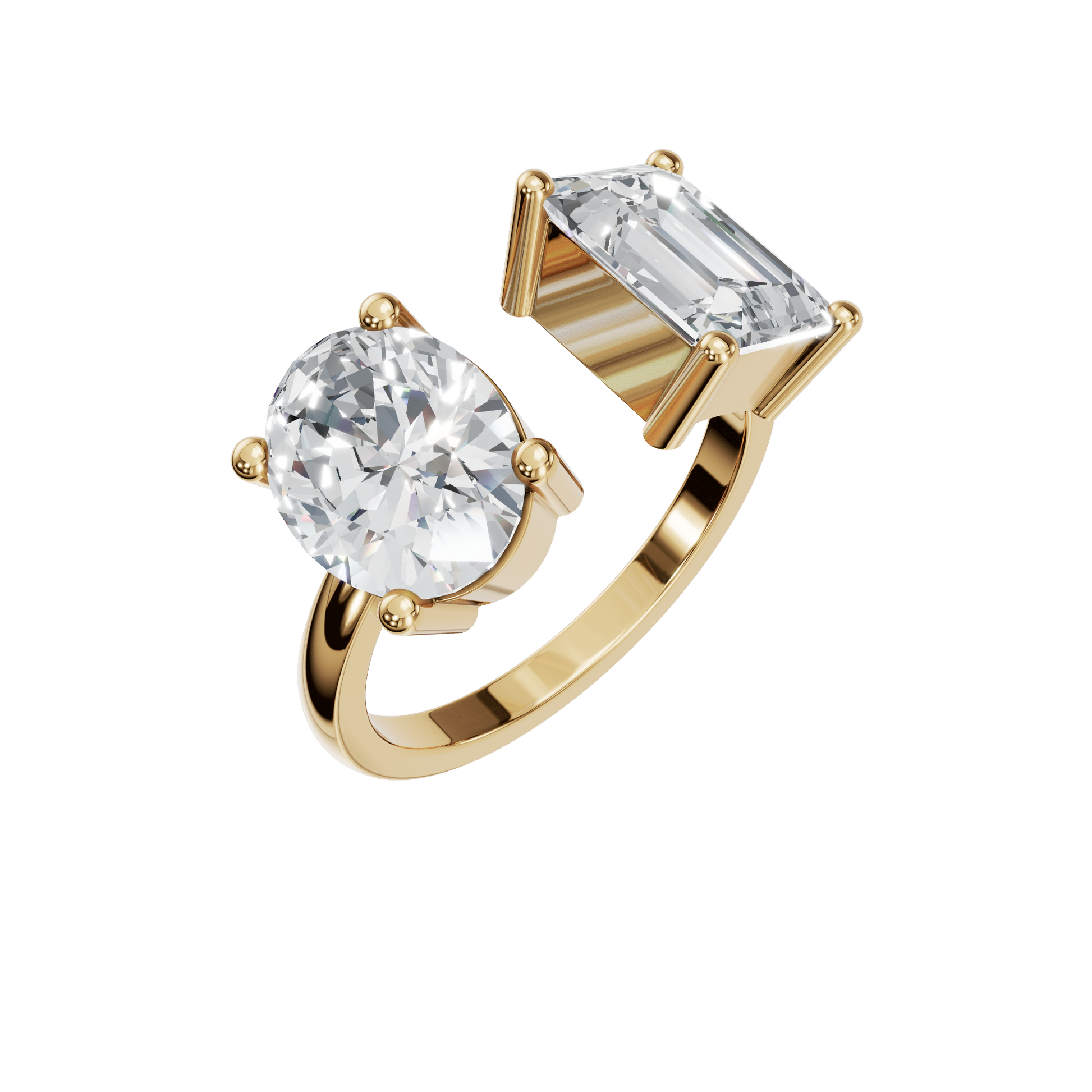 Two Stone Lab Diamond Engagement Ring