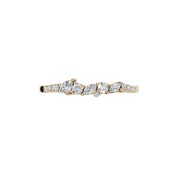 Marquise & Pear Cut Multi Lab Diamond Cluster Ring in 14K Yellow Gold
