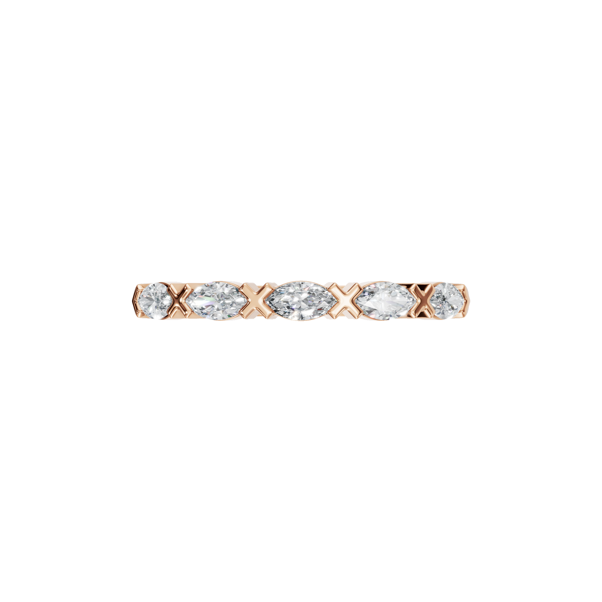 Marquise Lab Grown Diamond Half Eternity Ring - Anniversary Gift