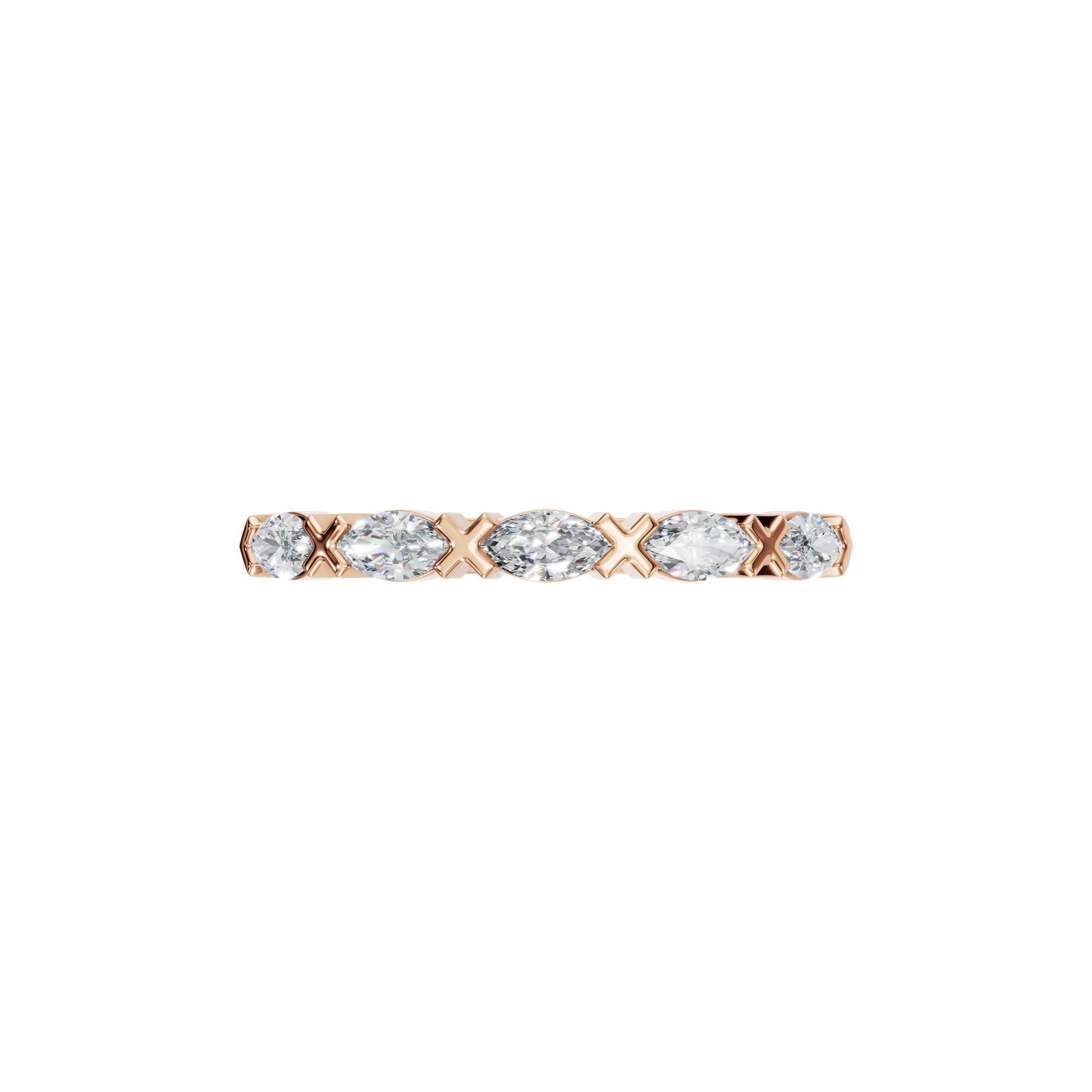 Marquise Lab Grown Diamond Half Eternity Ring - Anniversary Gift