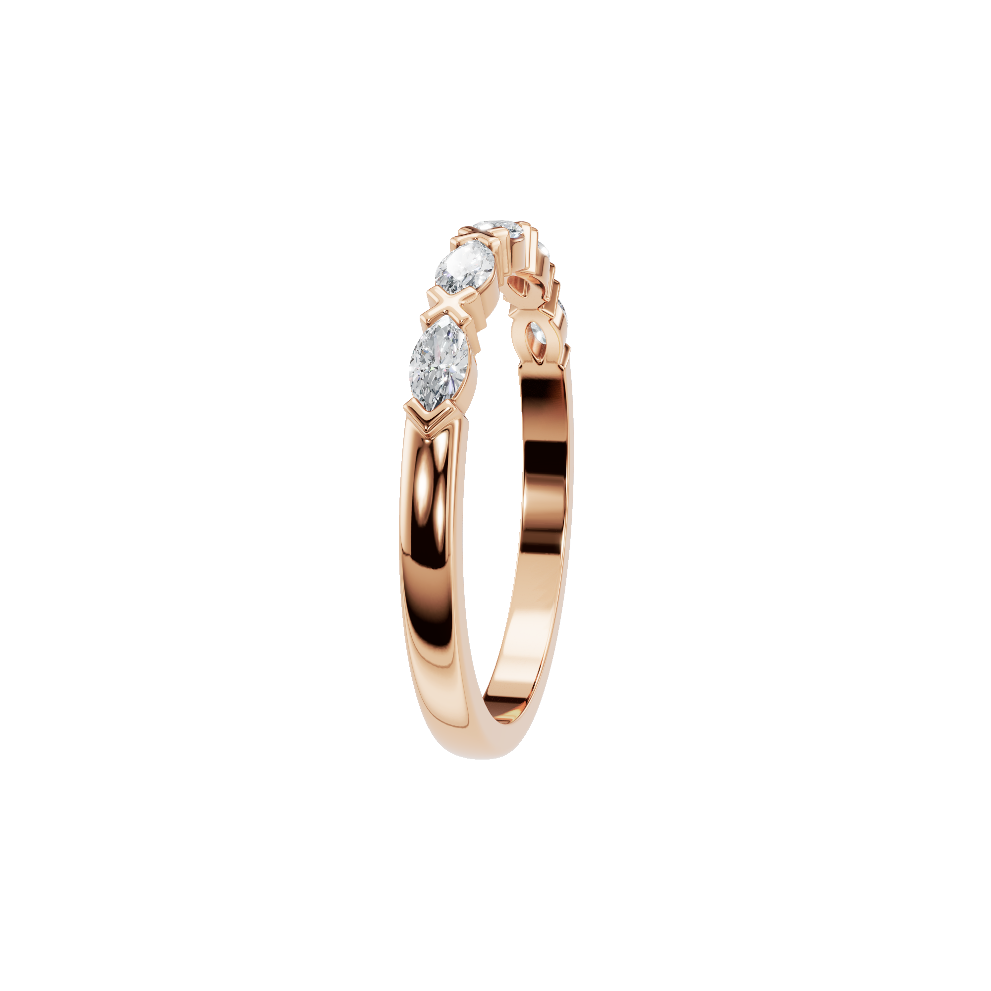 Marquise Lab Grown Diamond Half Eternity Ring - Anniversary Gift