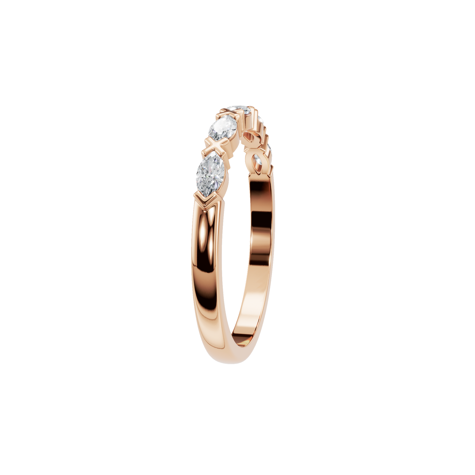 Marquise Lab Grown Diamond Half Eternity Ring - Anniversary Gift