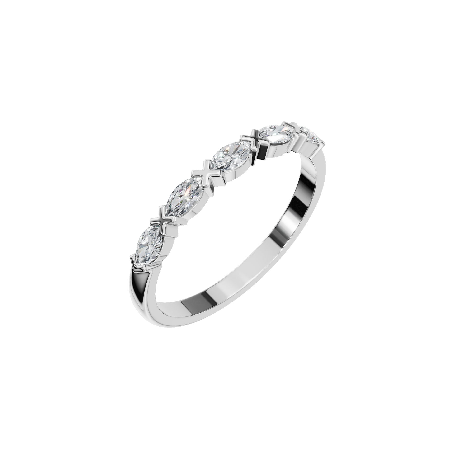 Marquise Lab Grown Diamond Half Eternity Ring - Anniversary Gift