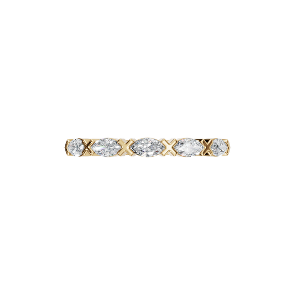 Delicate Marquise Lab Diamond Eternity Ring in 14K Yellow Gold