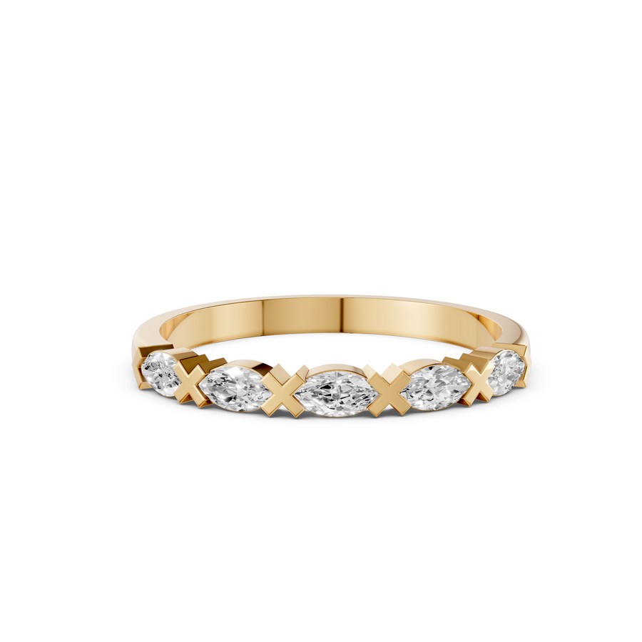 Marquise Diamond Bezel Set Eternity Band Ring