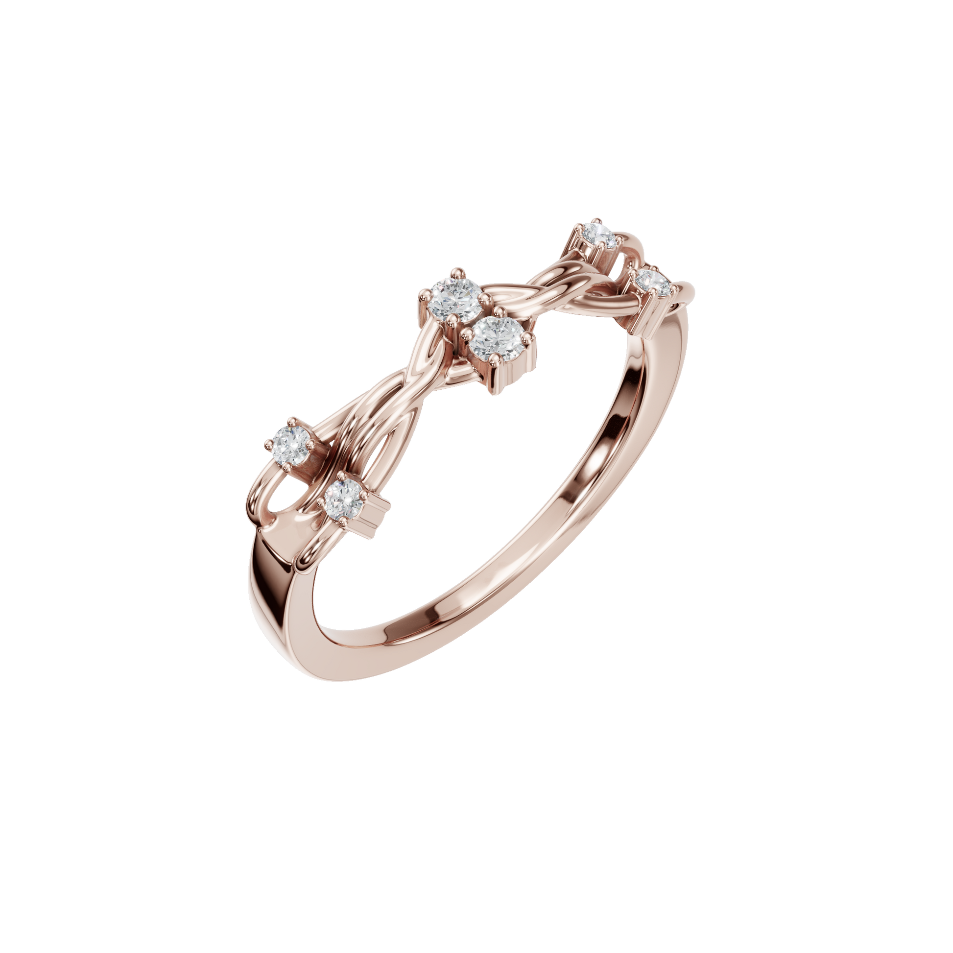 Elegant Diamond Bow Ring in Gold | Delicate Feminine Fine Jewelry Ring