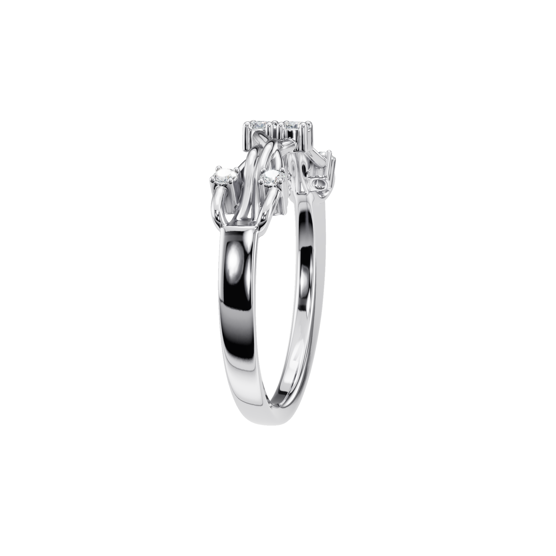 Elegant Diamond Bow Ring in Gold | Delicate Feminine Fine Jewelry Ring