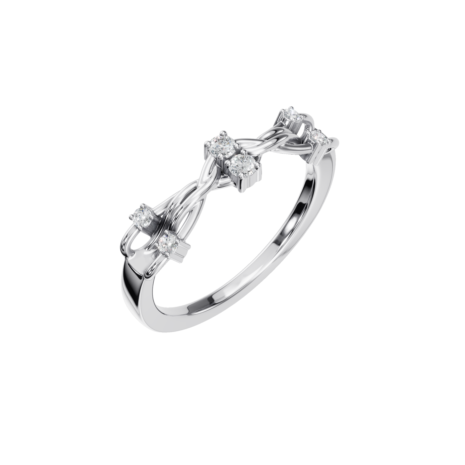 Elegant Diamond Bow Ring in Gold | Delicate Feminine Fine Jewelry Ring