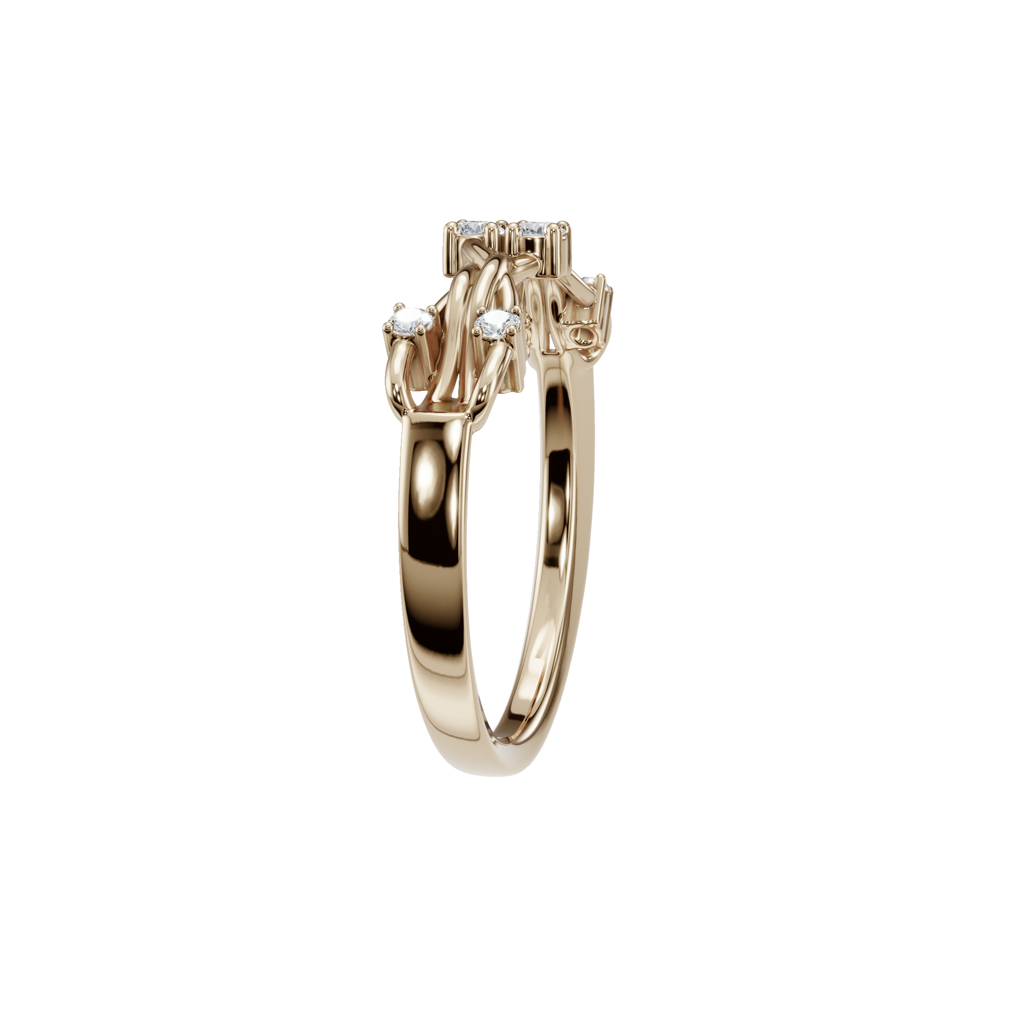 Elegant Diamond Bow Ring in Gold | Delicate Feminine Fine Jewelry Ring