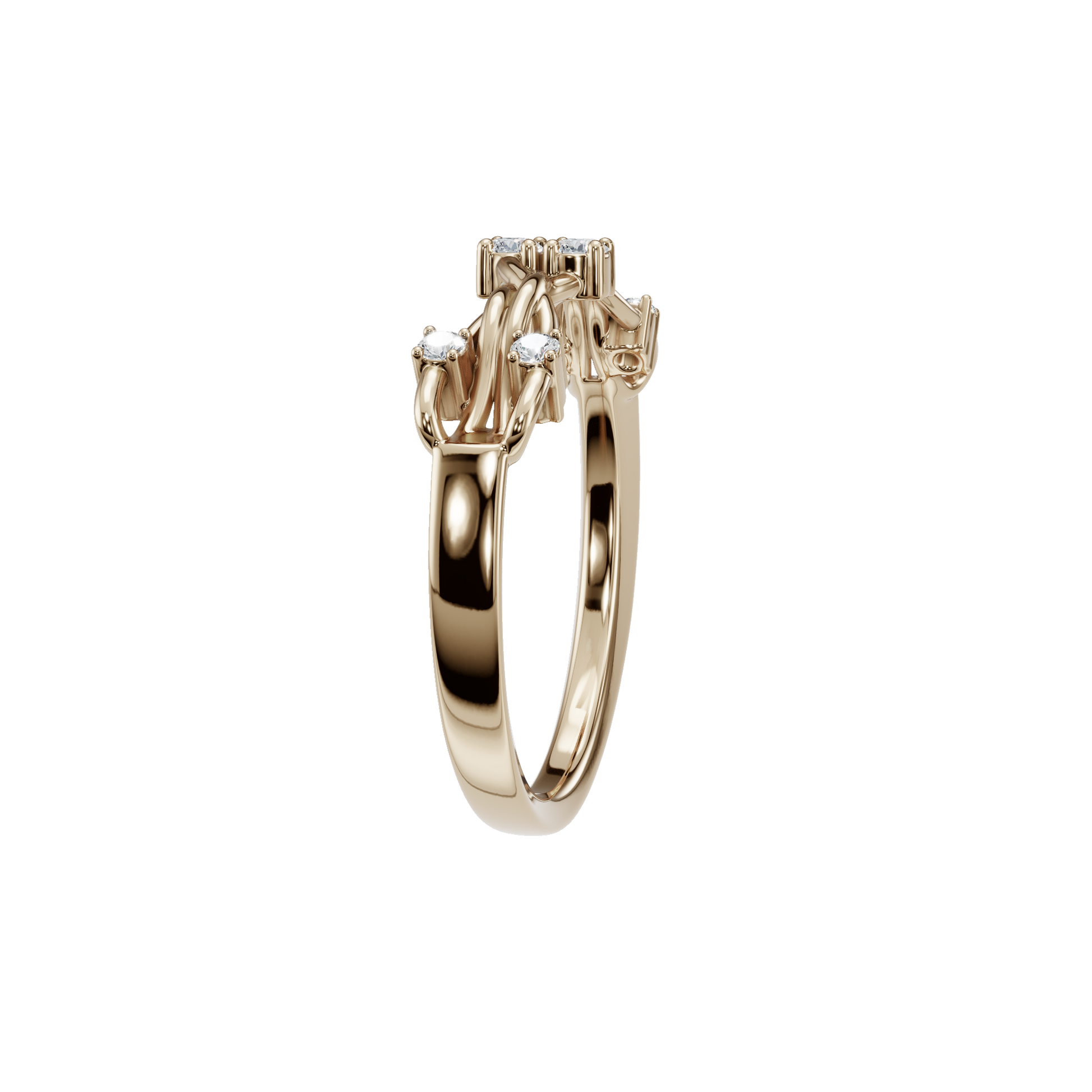 Elegant Diamond Bow Ring in Gold | Delicate Feminine Fine Jewelry Ring