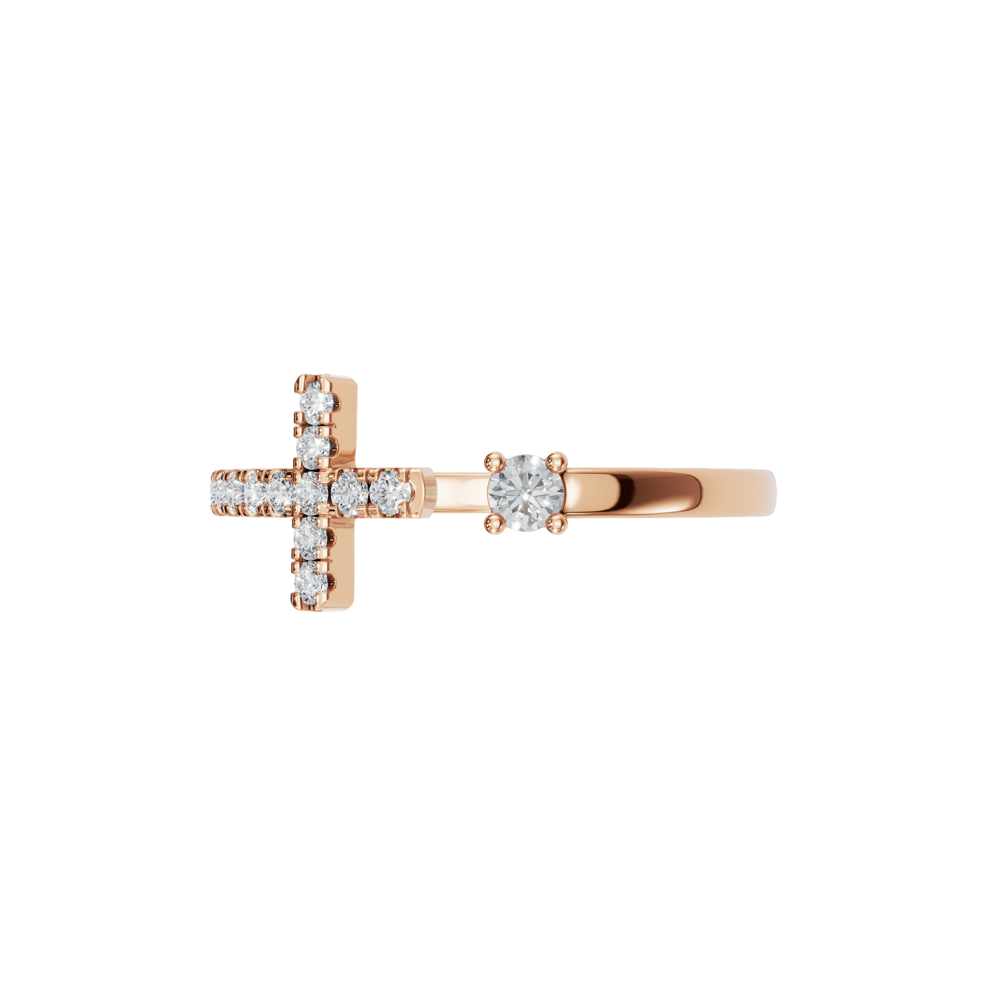 Lab Grown Diamond Cross Ring - Gift for Christmas