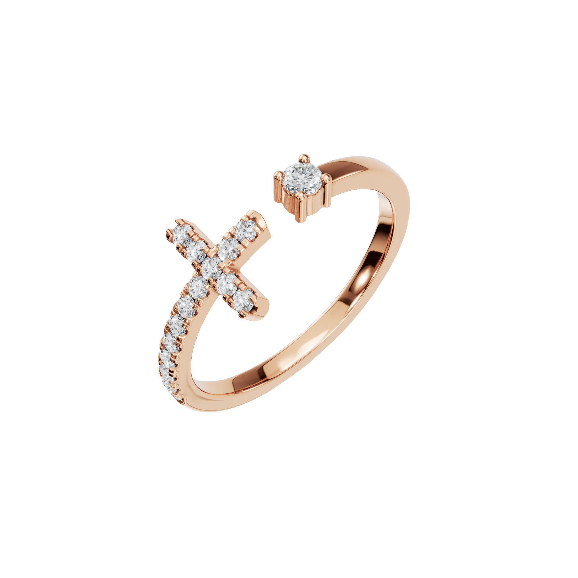 Lab Grown Diamond Cross Ring - Gift for Christmas