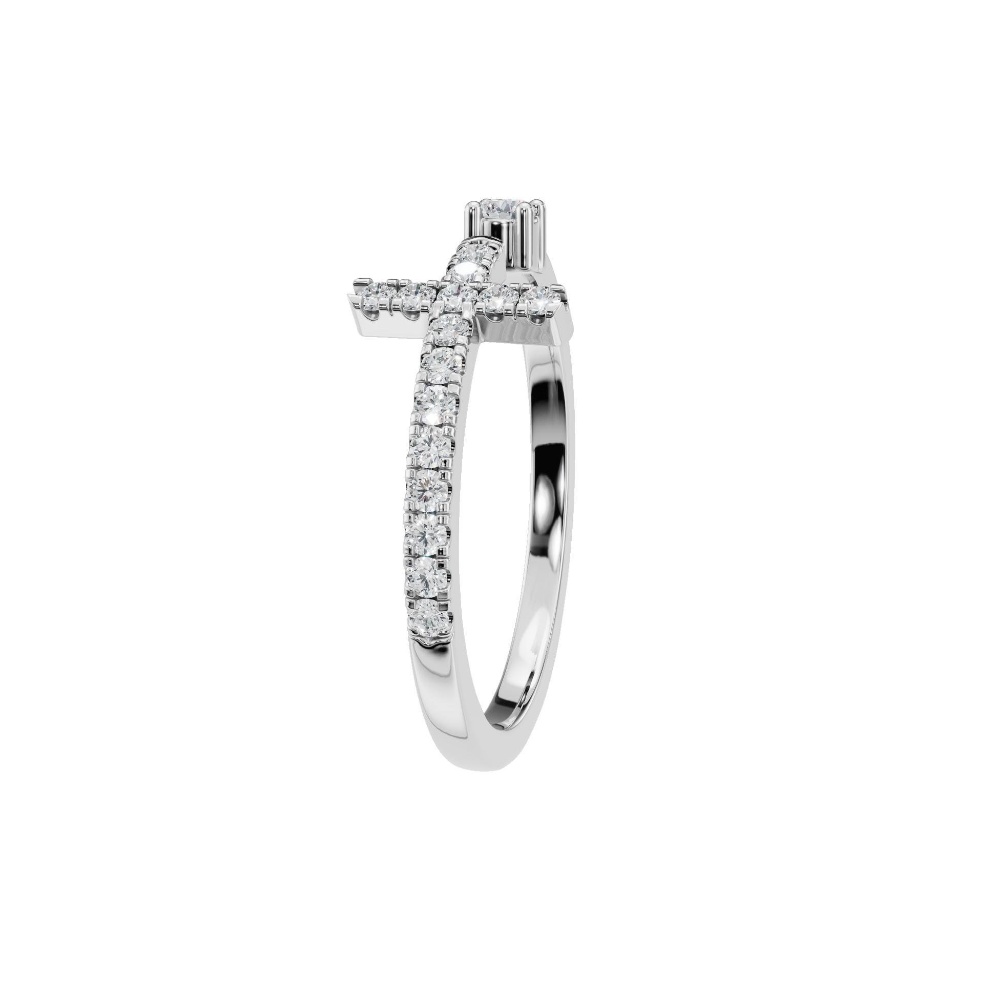 Lab Grown Diamond Cross Ring - Gift for Christmas