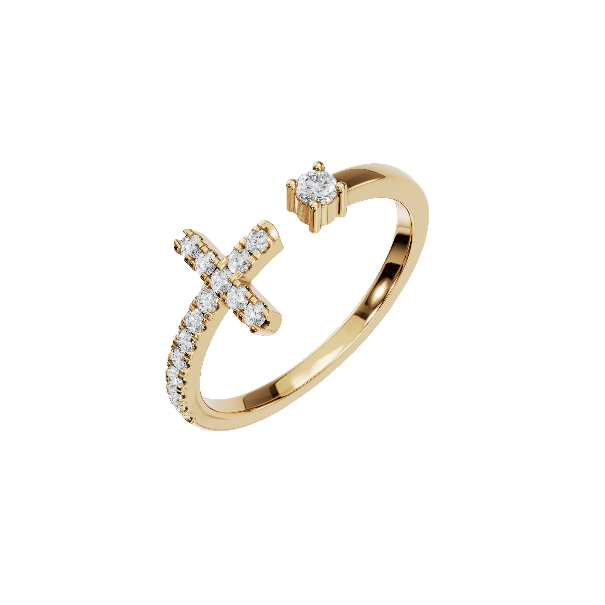 Lab Grown Diamond Cross Ring - Gift for Christmas