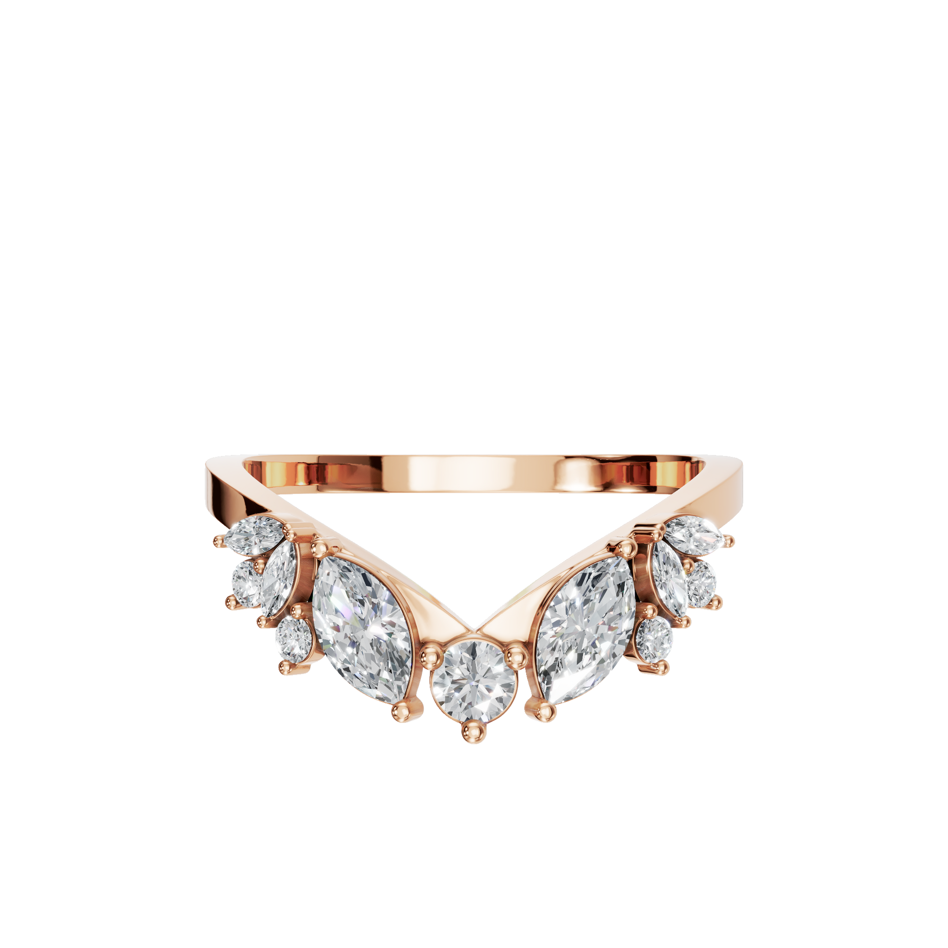 Chevron Style Lab Grown Diamond Ring