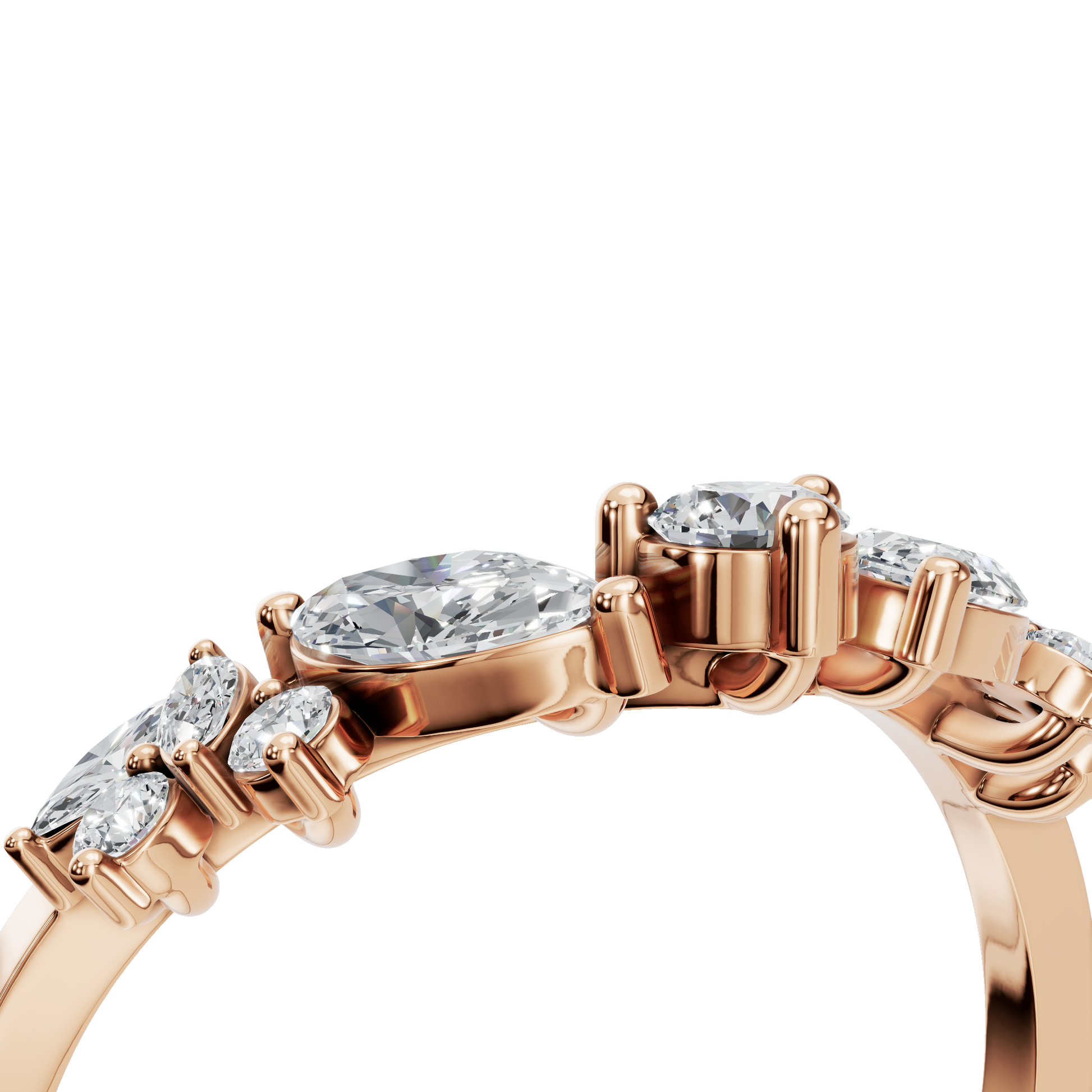 Chevron Style Lab Grown Diamond Ring