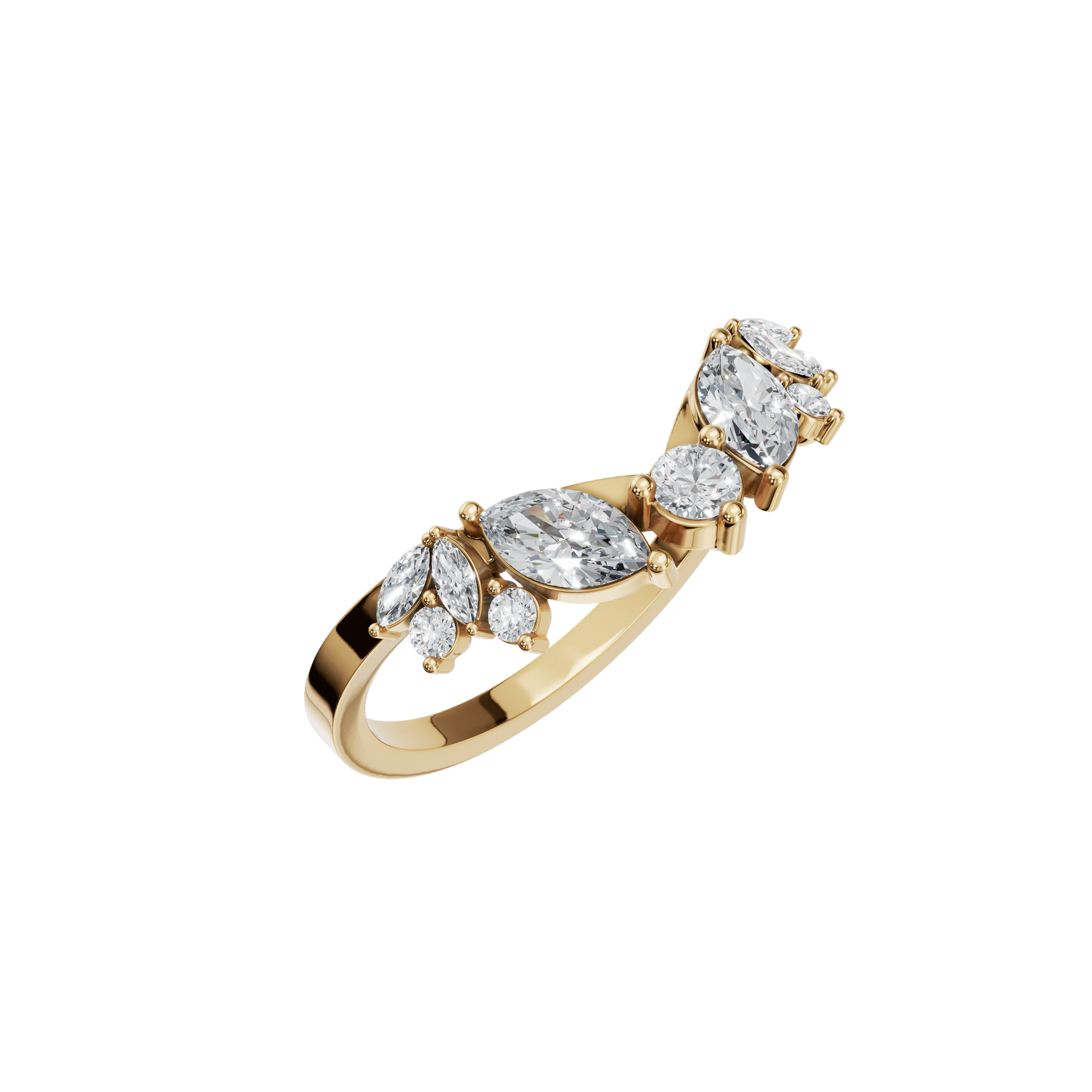 Chevron Style Lab Grown Diamond Ring