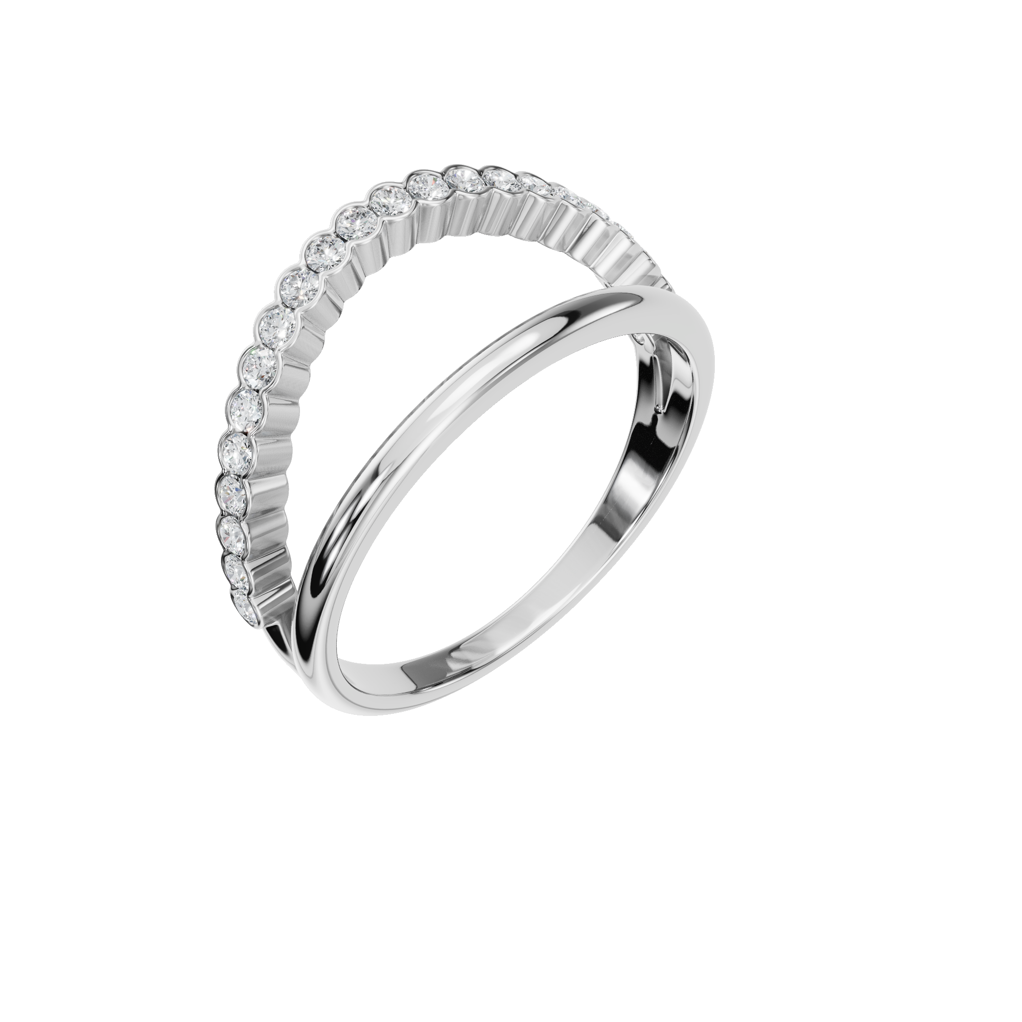 Lab Grown Diamond Contour Wedding Band