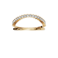Round Diamond Curved Half Eternity Wedding Band In Gold