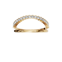 Round Diamond Curved Half Eternity Wedding Band In Gold