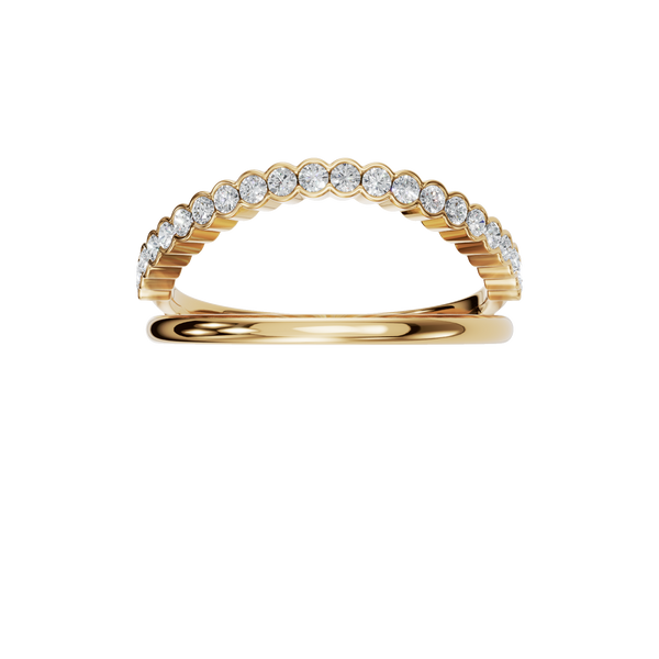 Round Lab Diamond Half Eternity Wedding Band
