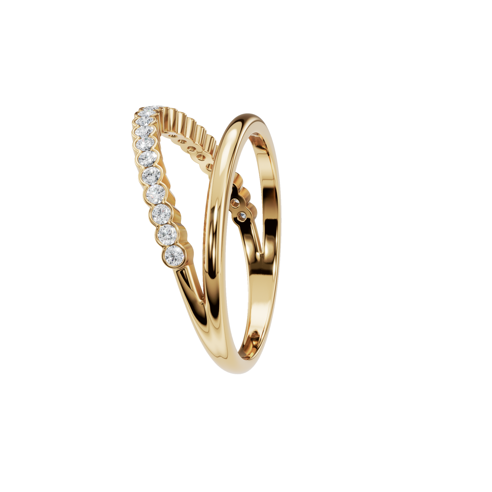 Lab Grown Diamond Contour Wedding Band