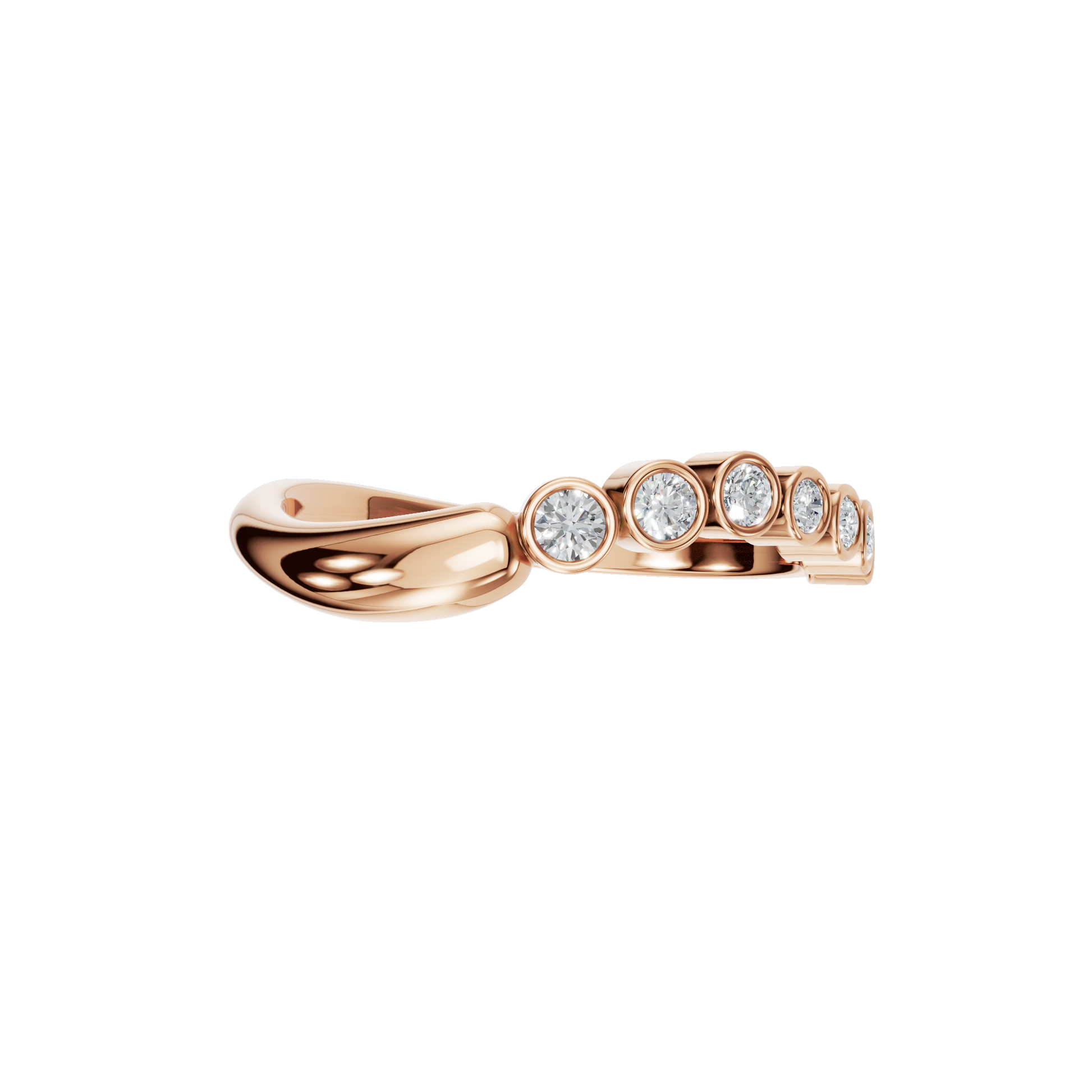 Round Diamond Bezel Set Ring in Gold | Minimal Elegant Diamond Stackable Ring