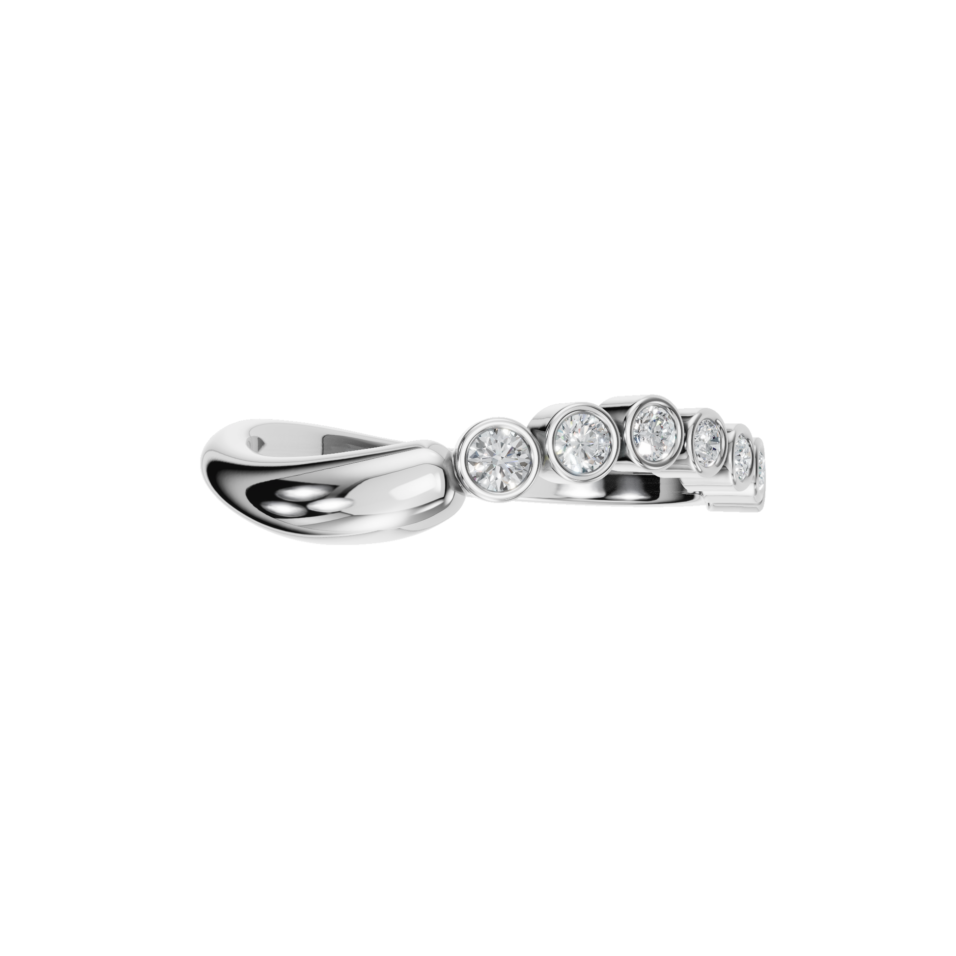 Round Diamond Bezel Set Ring in Gold | Minimal Elegant Diamond Stackable Ring