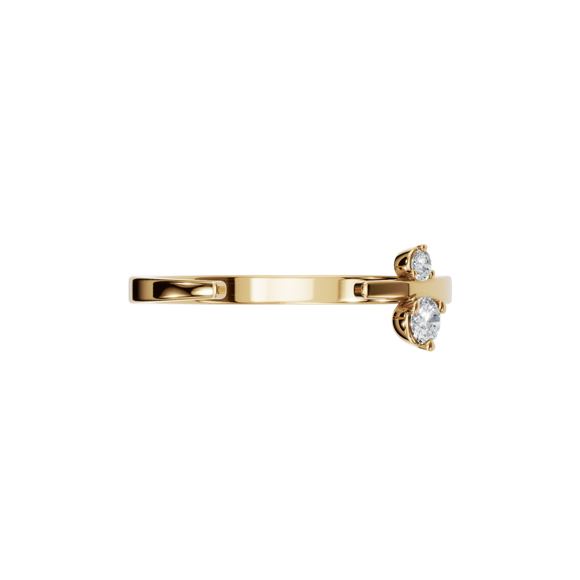 Round Diamond Minimalist Open Ring in Gold | Elegant Fine Jewelry Band