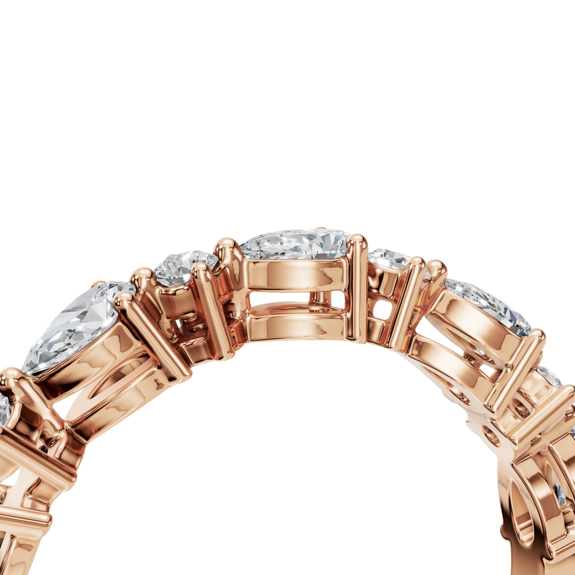 Pear Cut Lab Grown Diamond Wedding Band