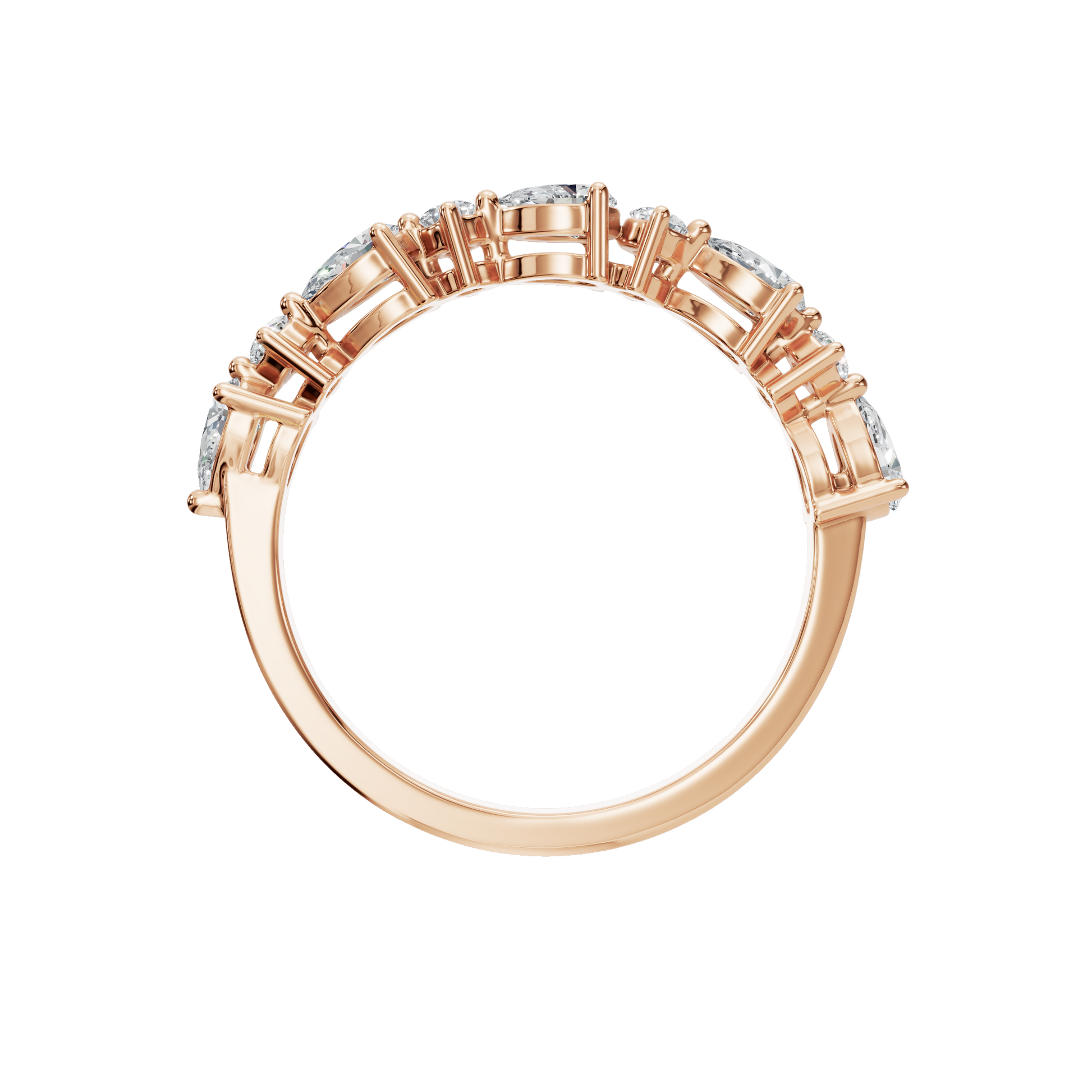 Pear Cut Lab Grown Diamond Wedding Band