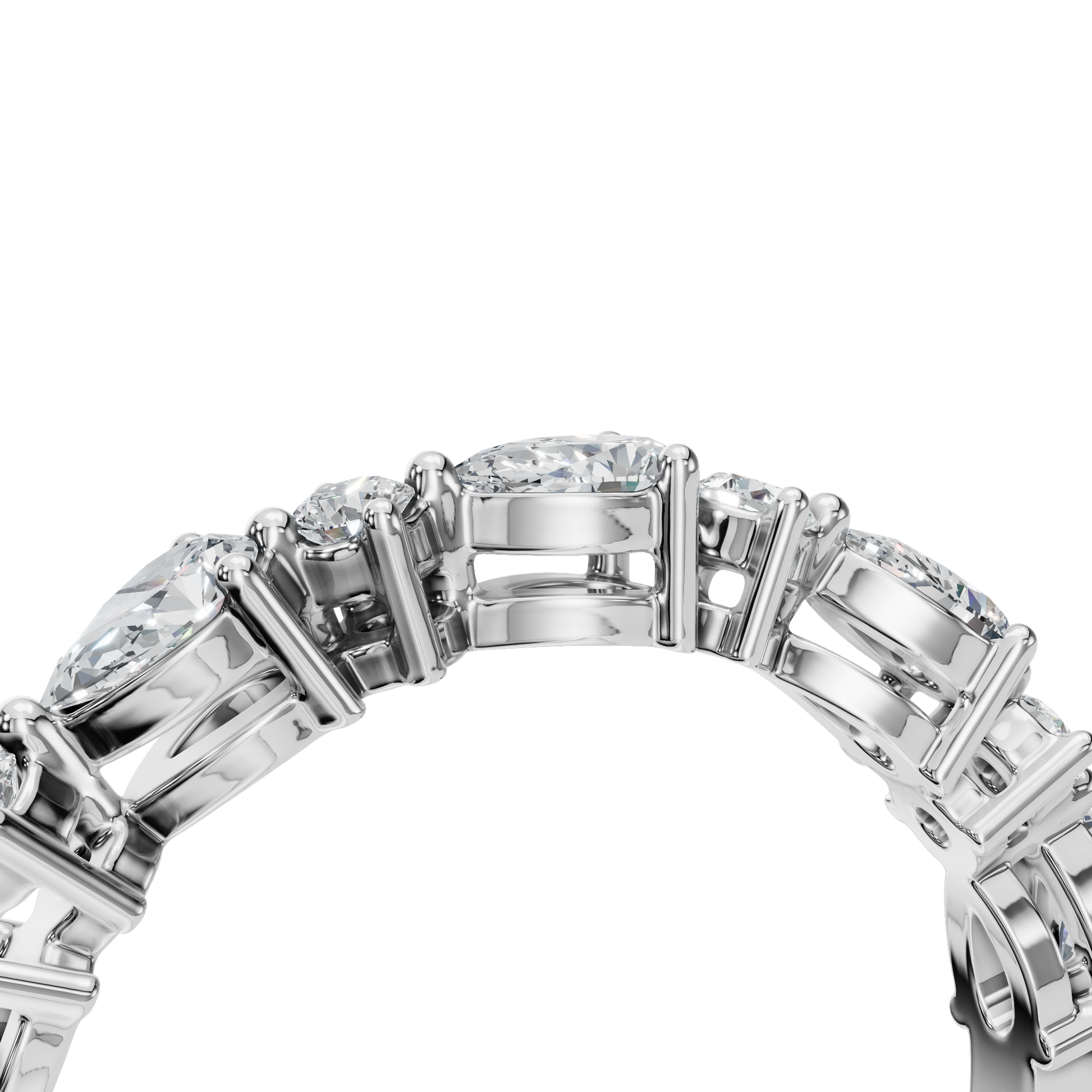 Pear Cut Lab Grown Diamond Wedding Band