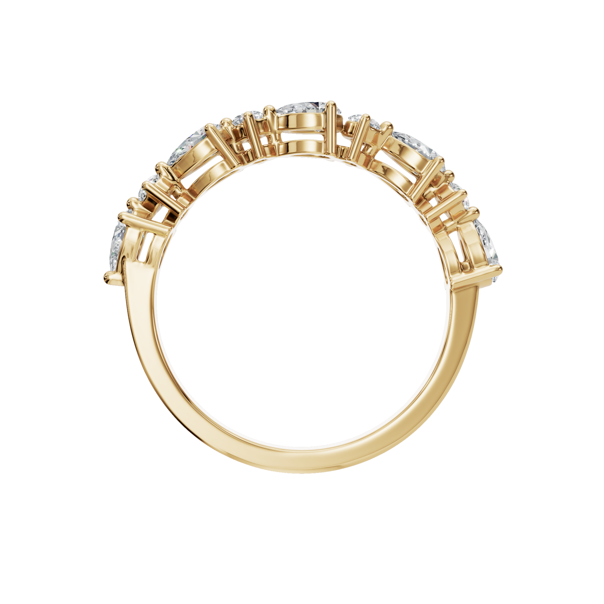 Pear Cut Lab Grown Diamond Wedding Band