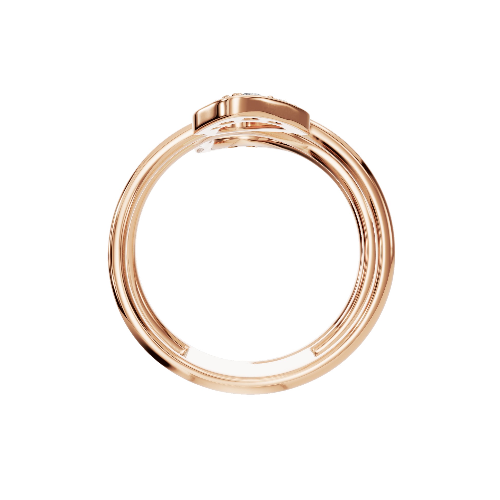 Bold Lab Grown Diamond Ring with Artistic Curved Design