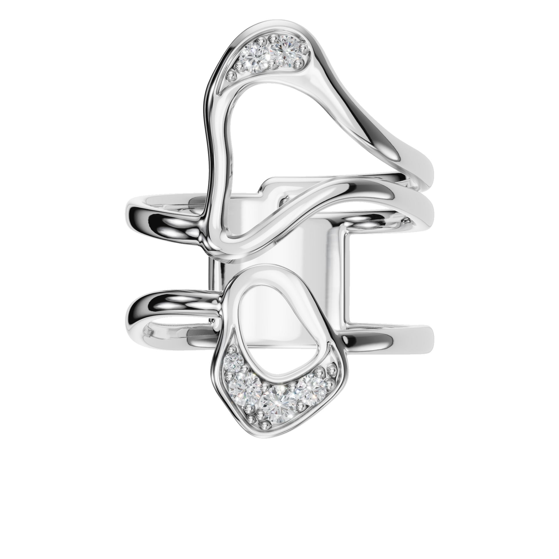 Bold Lab Grown Diamond Ring with Artistic Curved Design