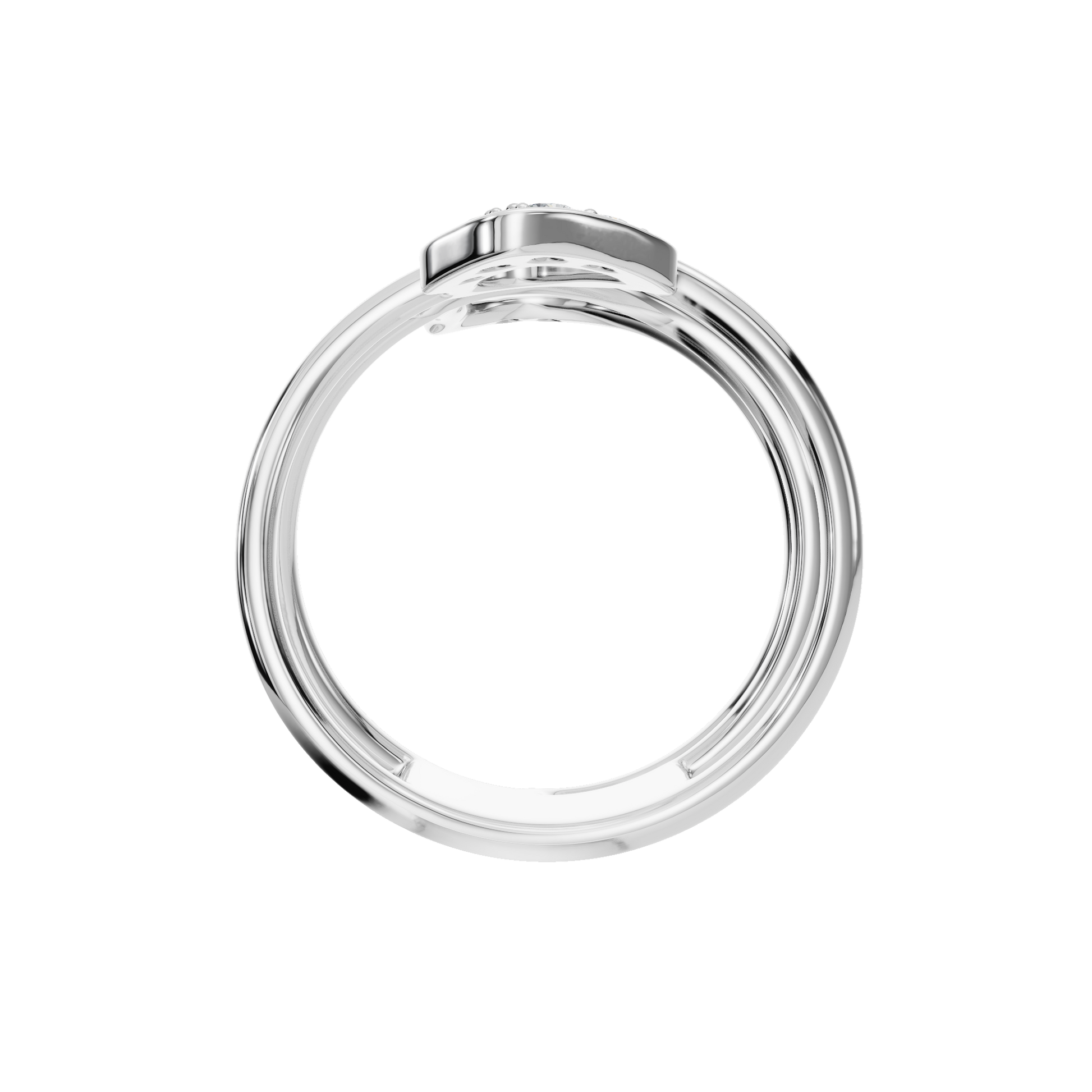 Bold Lab Grown Diamond Ring with Artistic Curved Design