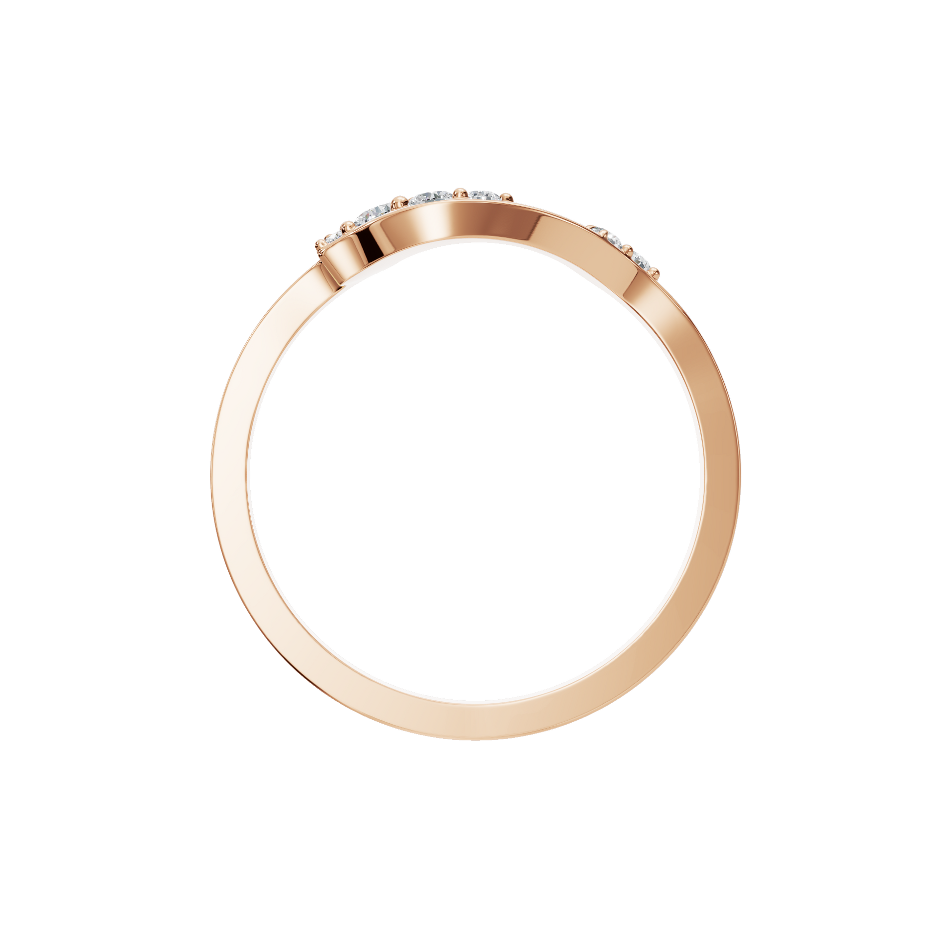 Curved Lab Grown Diamond Wedding Band Ring