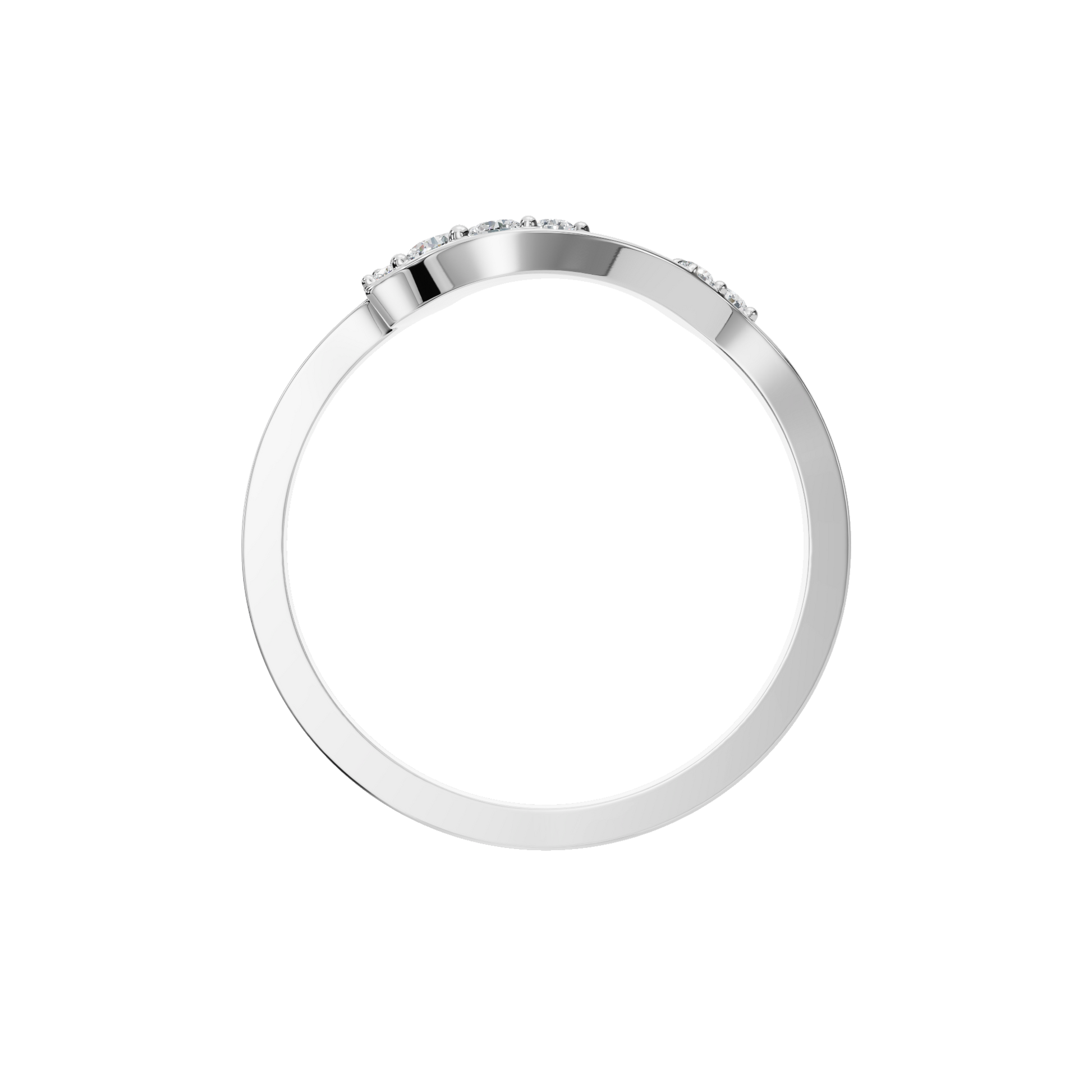 Curved Lab Grown Diamond Wedding Band Ring