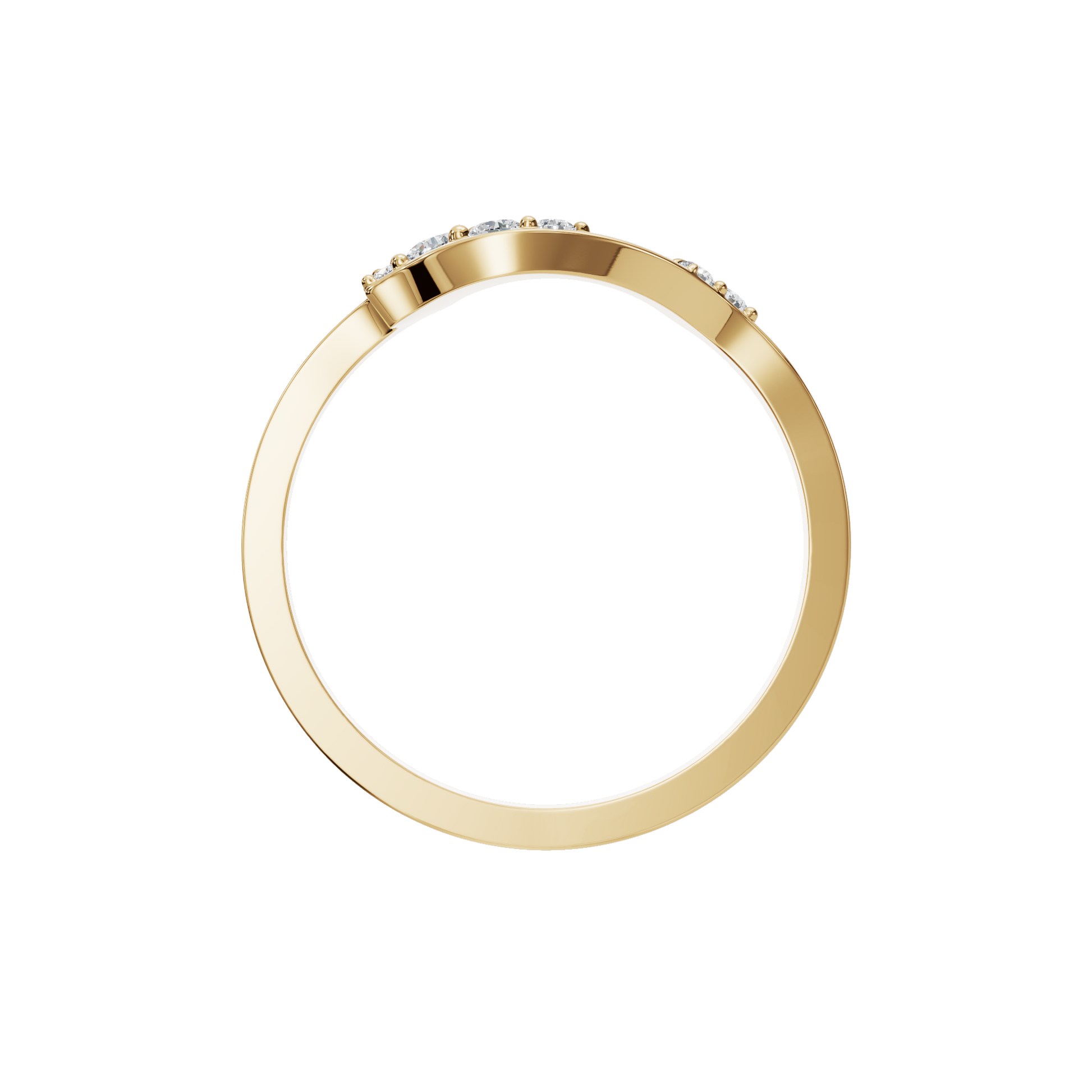 Curved Lab Grown Diamond Wedding Band Ring