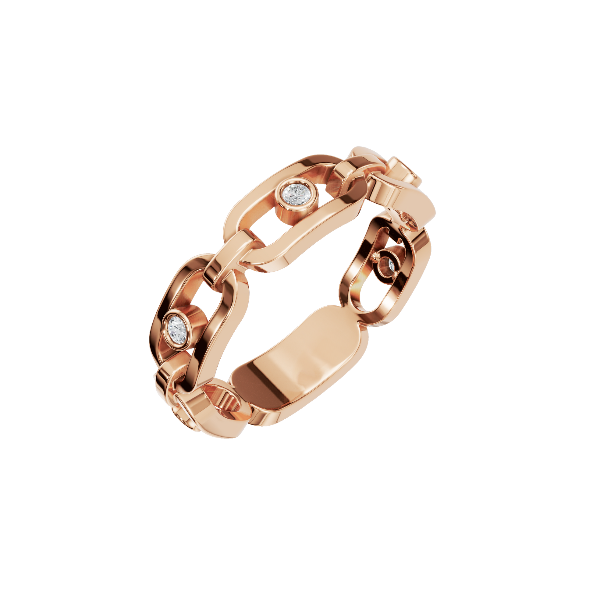 Chunky Lab Created Diamond Link Ring-Modern Luxury Ring