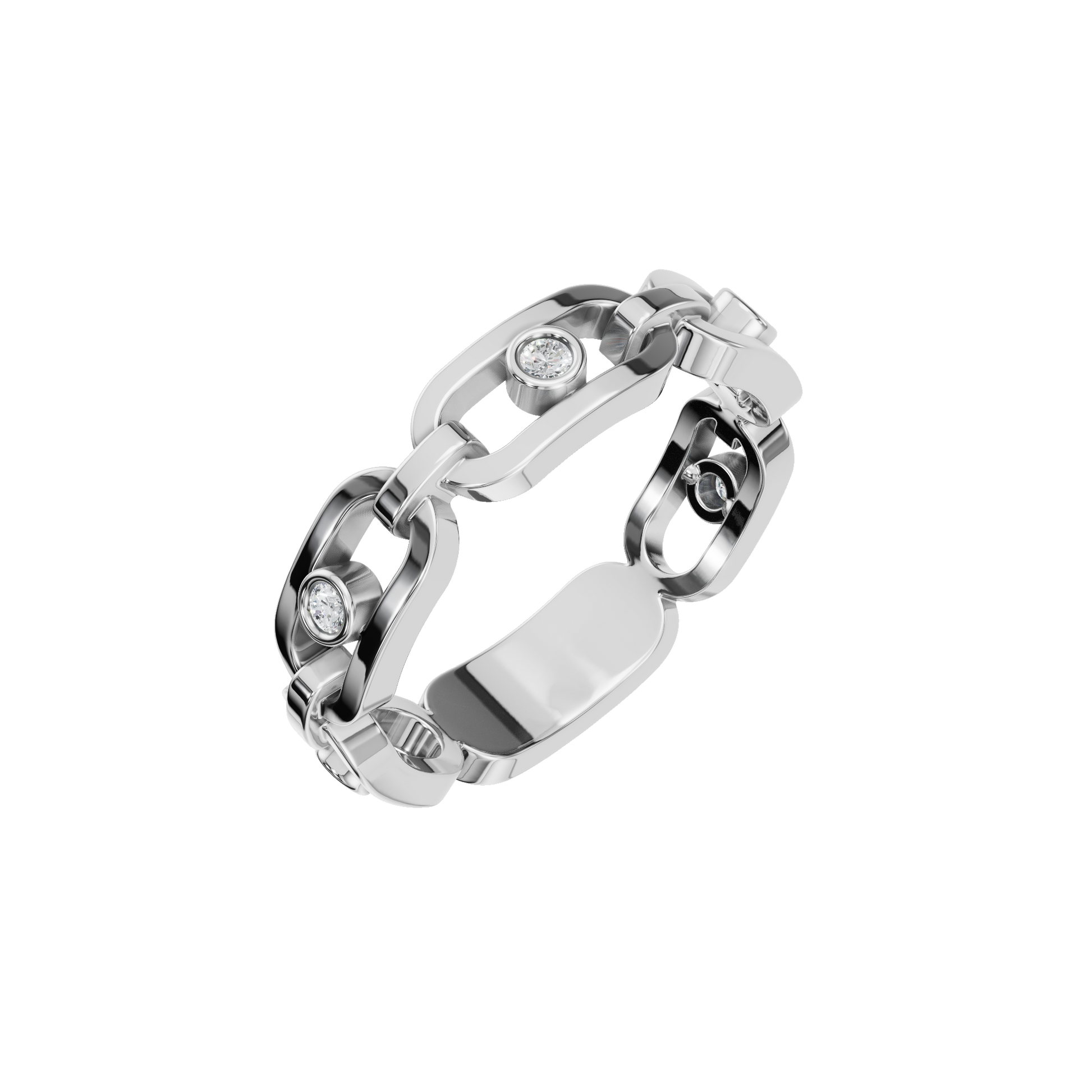 Chunky Lab Created Diamond Link Ring-Modern Luxury Ring