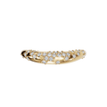Round Cut Diamond Curved Cluster Prong Set Ring In Solid Gold