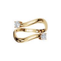 Round Cut Diamond Bezel Set Open Bypass Ring