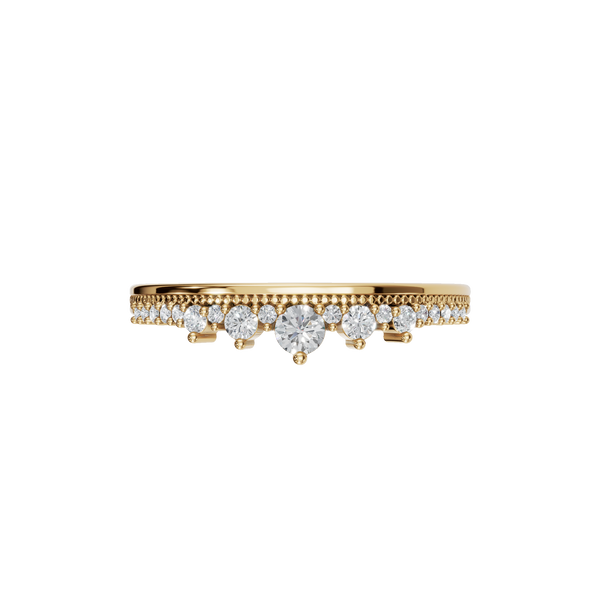 Round Lab Diamond Band – Minimal Gold Ring in 14K Yellow Gold