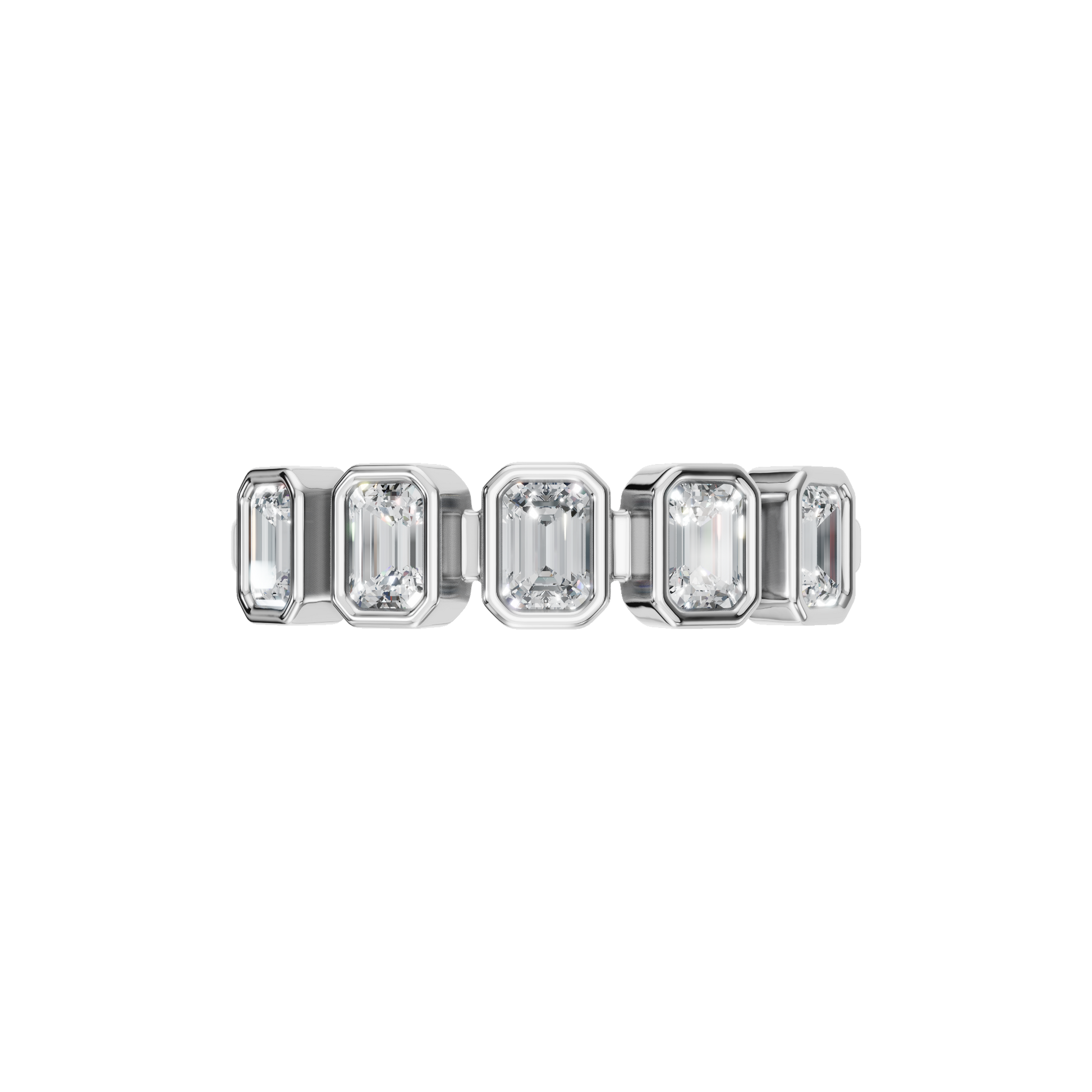 Timeless Emerald Cut Bezel Lab Grown Diamond Band